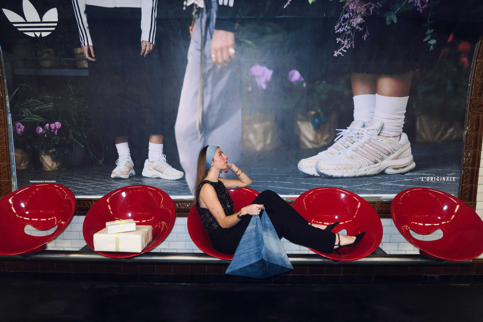 bandeau et sac en jean upcyclé