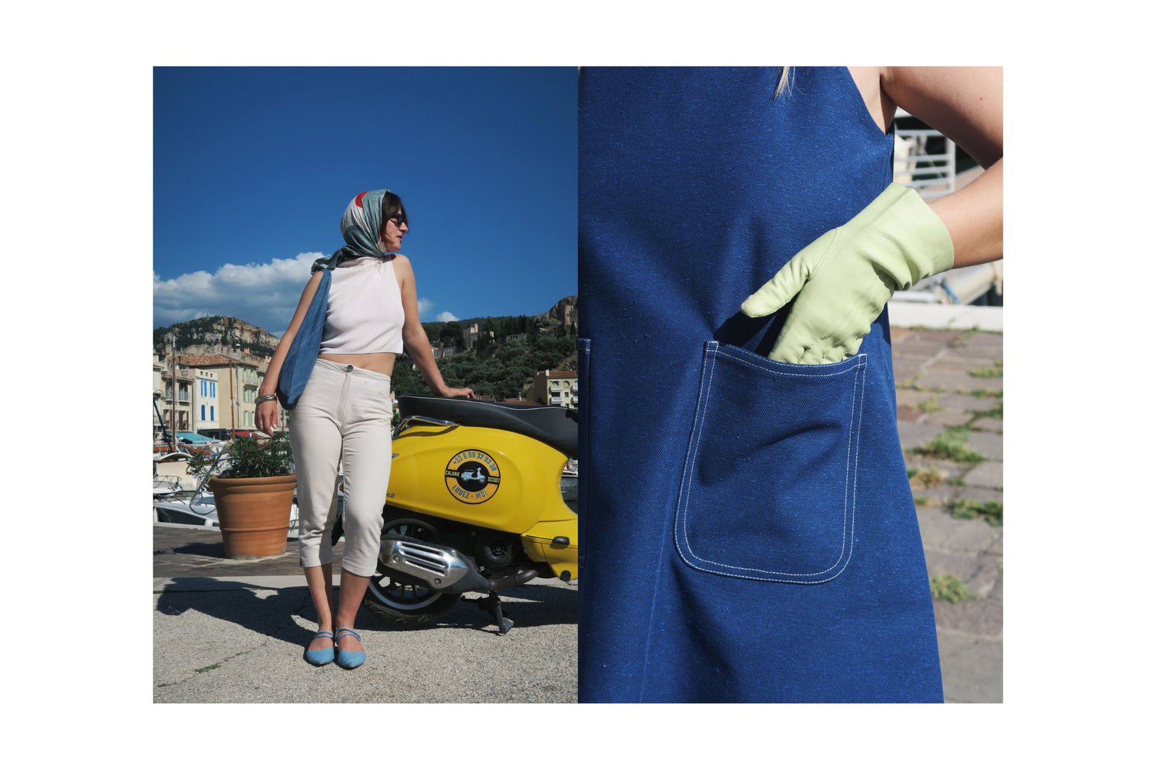 robe en jean - sac patchwork en jean